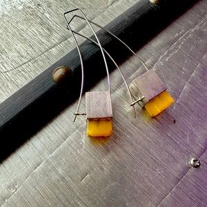 Baltic Amber , sterling silver earrings